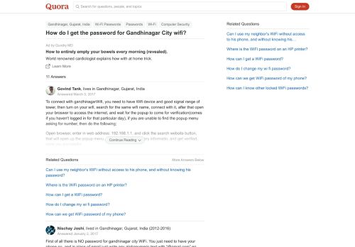 
                            3. How to get the password for Gandhinagar City wifi - Quora