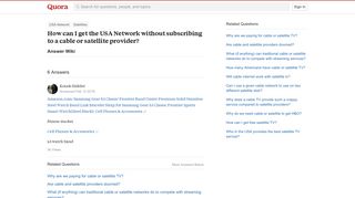 
                            4. How to get the USA Network without subscribing to a cable or ...