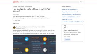 
                            3. How to get the wallet address of my CoinPot account - Quora