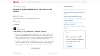 
                            13. How to get to Home Depot's My Apron from home - Quora
