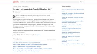 
                            11. How to get transcripts from Delhi university - Quora