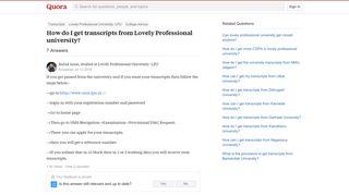 
                            9. How to get transcripts from Lovely Professional university - Quora