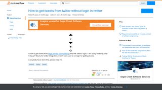
                            10. How to get tweets from twitter without login in twitter - Stack ...