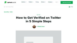 
                            12. How to Get Verified on Twitter in 5 Simple Steps - Sprout Social