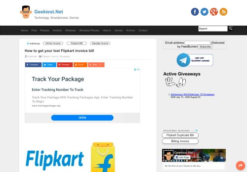 
                            5. How to get your lost Flipkart invoice bill - Geekiest.Net
