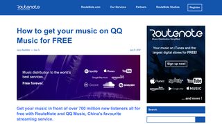 
                            9. How to get your music on QQ Music for FREE - RouteNote Blog