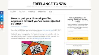 
                            7. How to get your Upwork profile approved (even if you got ...