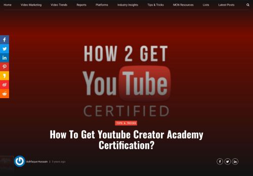 
                            8. How To Get Youtube Creator Academy Certification - Vidooly