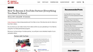 
                            9. How To Get Youtube Partnership? - ShoutMeLoud