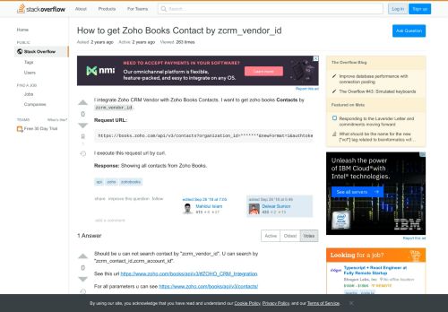 
                            11. How to get Zoho Books Contact by zcrm_vendor_id - Stack Overflow