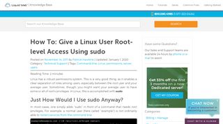 
                            7. How To: Give a Linux User Root-level Access Using sudo | Liquid Web ...