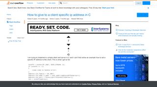 
                            6. How to give to a client specific ip address in C - Stack Overflow