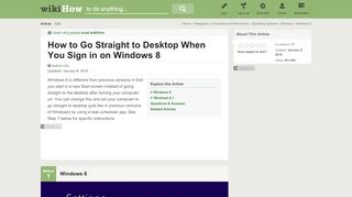 
                            12. How to Go Straight to Desktop When You Sign in on Windows 8