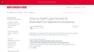 
                            12. How to Grant Login Access to Brainshark for Salesforce Assistance ...