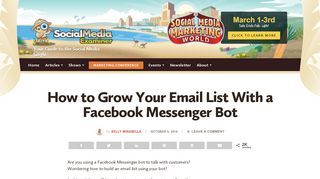 
                            12. How to Grow Your Email List With a Facebook Messenger Bot ...