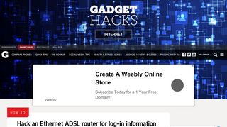 
                            4. How to Hack an Ethernet ADSL router for log-in information « Internet ...