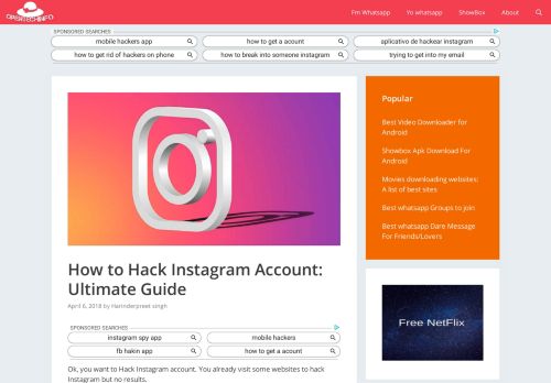 
                            8. How to Hack Instagram Account: Ultimate Guide - Opentechinfo