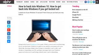 
                            11. How to hack into Windows 10: How to get back into Windows if you get ...