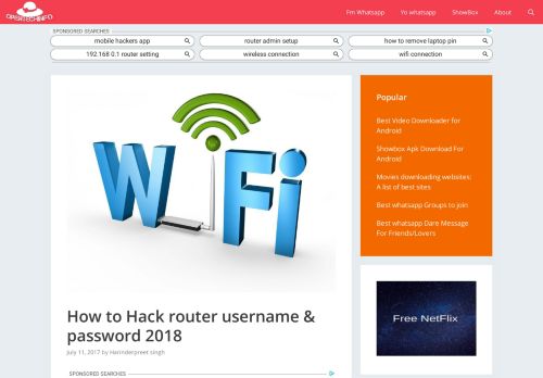 
                            8. How to Hack router username & password 2018 - Opentechinfo