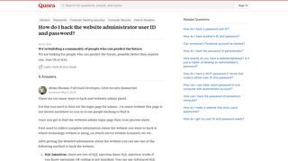 
                            7. How to hack the website administrator user ID and password - Quora