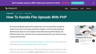 
                            5. How To Handle File Uploads With PHP — SitePoint