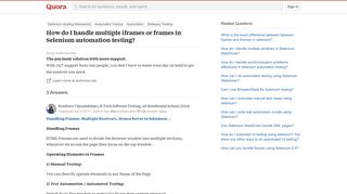 
                            9. How to handle multiple iframes or frames in Selenium automation ...