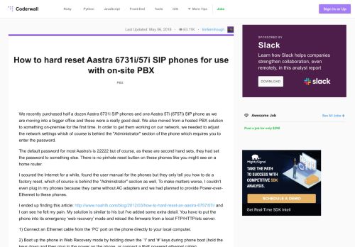 
                            3. How to hard reset Aastra 6731i/57i SIP phones for use with on-site PBX