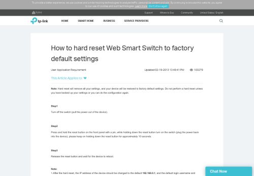 
                            4. How to hard reset Web Smart Switch to factory default settings | TP-Link