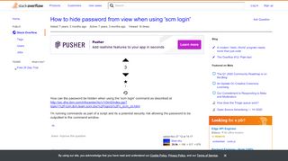 
                            7. How to hide password from view when using 'scm login' - Stack Overflow