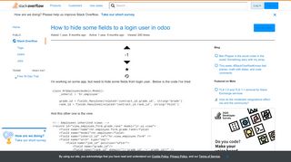 
                            9. How to hide some fields to a login user in odoo - Stack Overflow