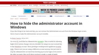 
                            3. How to hide the administrator account in Windows - Tech Advisor