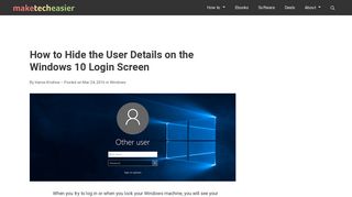 
                            6. How to Hide the User Details on Windows 10 Login Screen