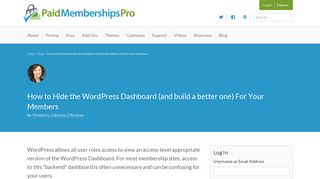 
                            6. How to Hide the WordPress Dashboard - Paid Memberships Pro