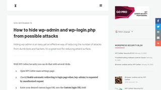 
                            12. How to hide wp-admin and wp-login.php from possible attacks ...