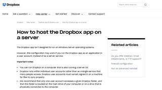 
                            2. How to host the Dropbox app on a server – Dropbox Help