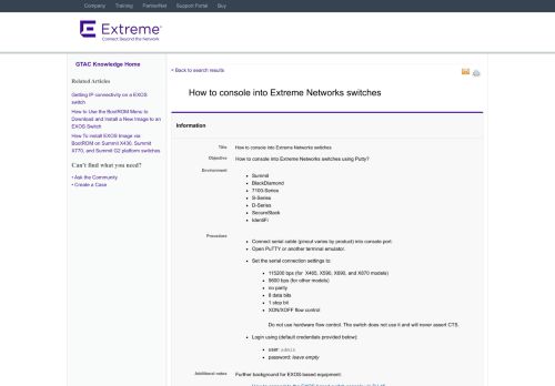 
                            8. How To: How to console into Extreme Networks switches