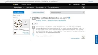 
                            4. How to I login to login.live-int.com? - MSDN - Microsoft
