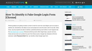 
                            3. How To Identify A Fake Google Login Form [Chrome] - AddictiveTips