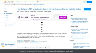 
                            2. How to ignore 401 unauthorized error from webrequest to get ...