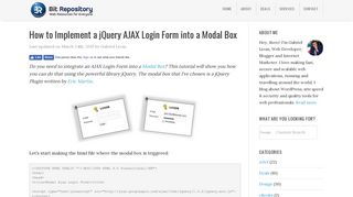 
                            12. How to Implement a jQuery AJAX Login Form into a Modal Box