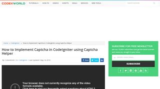 
                            11. How to Implement Captcha in CodeIgniter using ... - CodexWorld