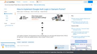 
                            6. How to implement Google Auth Login in Xamarin Forms? - Stack Overflow