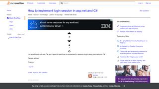 
                            8. How to implement login session in asp.net and C# - Stack ...