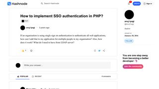 
                            3. How to implement SSO authentication in PHP? - Hashnode