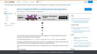 
                            10. How to Implement SSO on existing tomcat web application - Stack ...