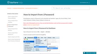 
                            12. How to Import from 1Password – Dashlane
