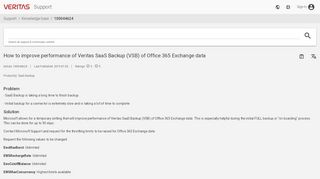 
                            9. How to improve performance of Veritas SaaS Backup (VSB) of Office ...