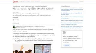 
                            10. How to increase my income with online students - Quora