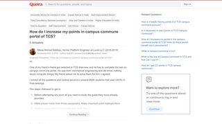 
                            6. How to increase my points in campus commune portal of TCS - Quora