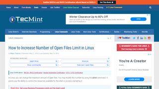 
                            10. How to Increase Number of Open Files Limit in Linux - Tecmint